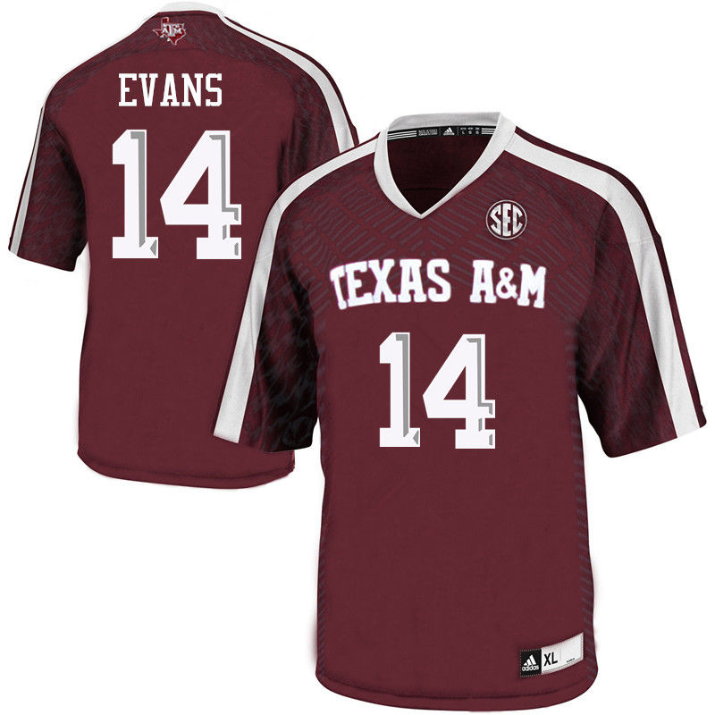 Men #14 Justin Evans Texas A&M Aggies College Football Jerseys-Maroon